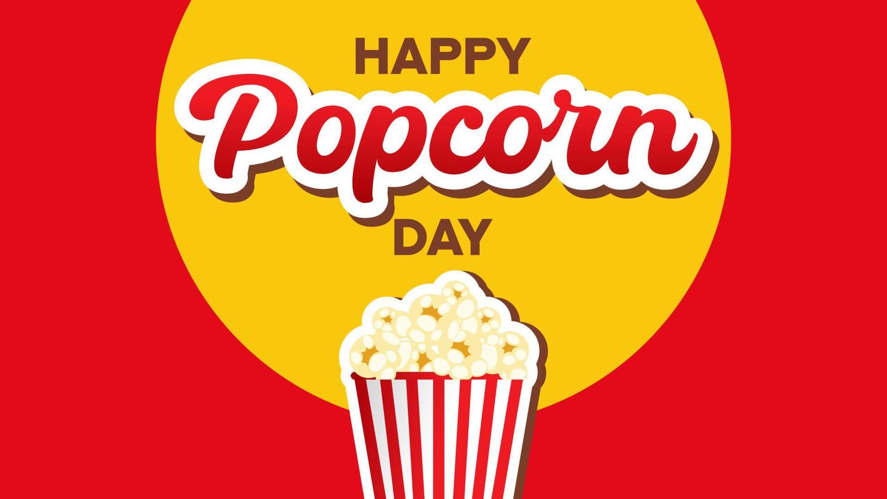 gelukkig nationaal popcorn dag vector vlak stijl. geschikt voor poster, omslag, web, sociaal media spandoek.