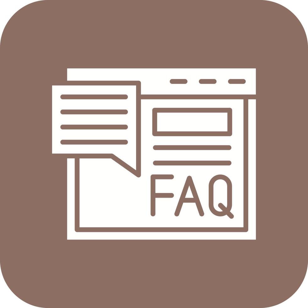 FAQ glyph ronde hoek achtergrond icoon vector