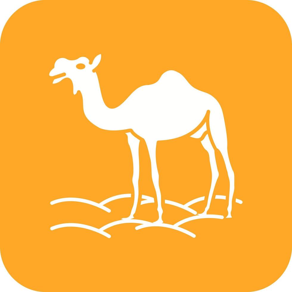 kameel glyph ronde hoek achtergrond icoon vector
