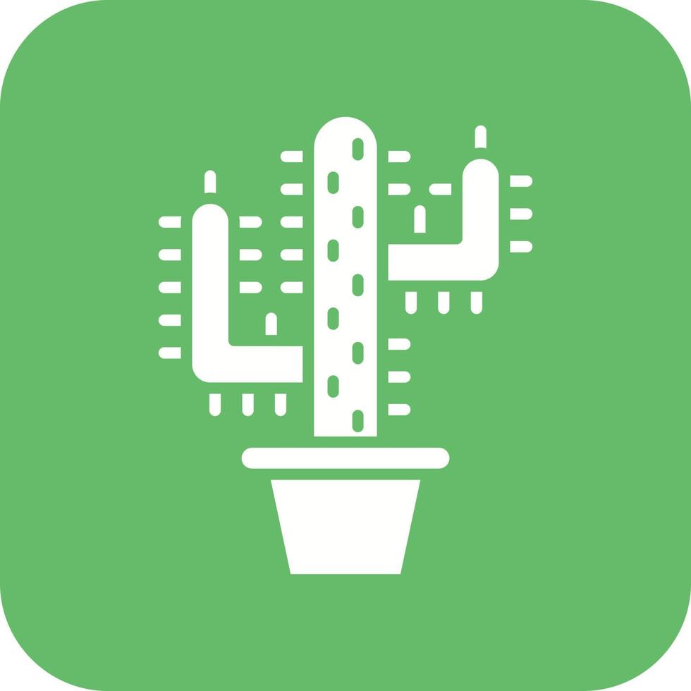 cactus glyph ronde hoek achtergrond icoon vector