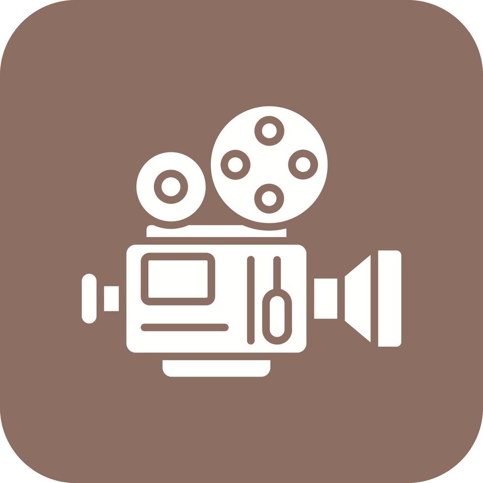 film camera glyph ronde hoek achtergrond icoon vector