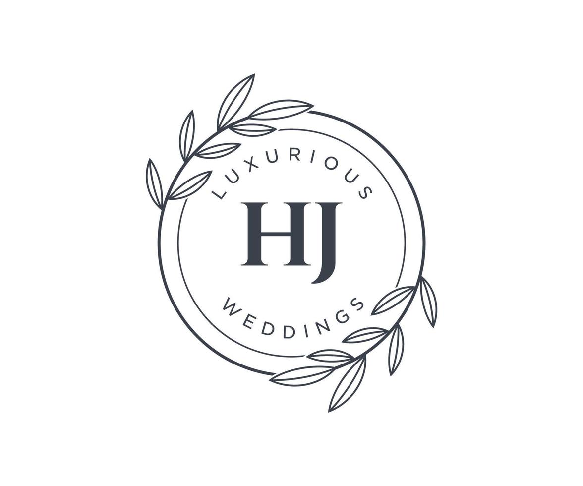 hj initialen brief bruiloft monogram logos sjabloon, hand- getrokken modern minimalistisch en bloemen Sjablonen voor uitnodiging kaarten, opslaan de datum, elegant identiteit. vector