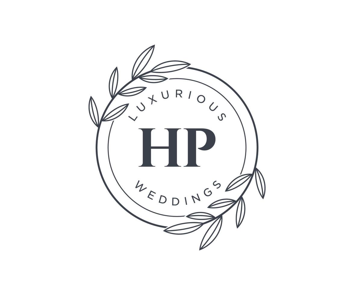 hp initialen brief bruiloft monogram logos sjabloon, hand- getrokken modern minimalistisch en bloemen Sjablonen voor uitnodiging kaarten, opslaan de datum, elegant identiteit. vector