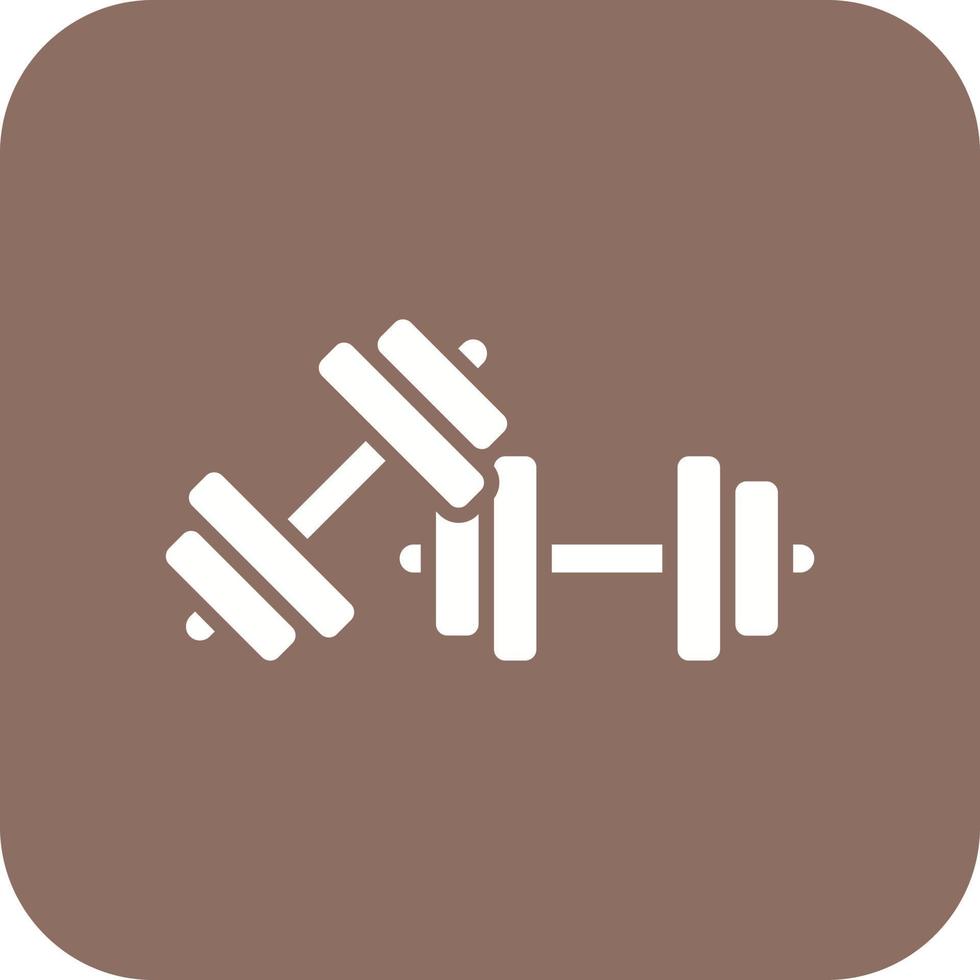 dumbells glyph ronde hoek achtergrond icoon vector