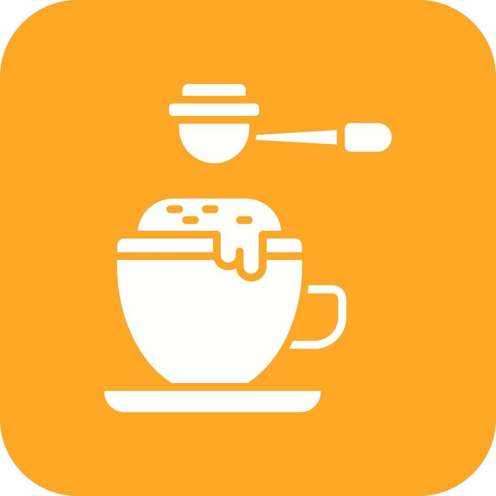 espresso glyph ronde hoek achtergrond icoon vector