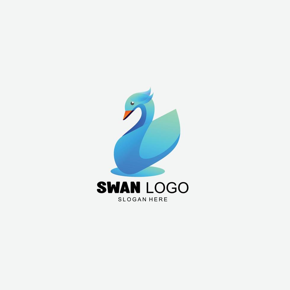 illustratie zwaan logo helling kleurrijk vector