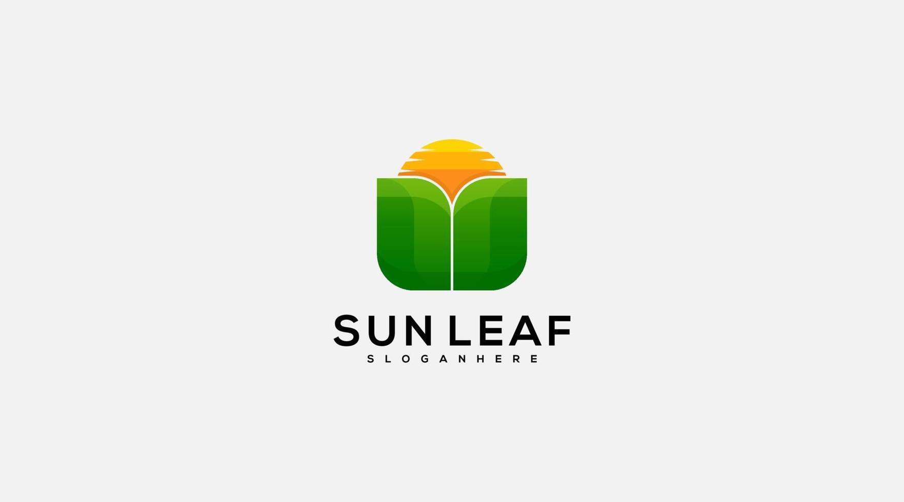 geweldig zon logo in blad ontwerp symbool vector