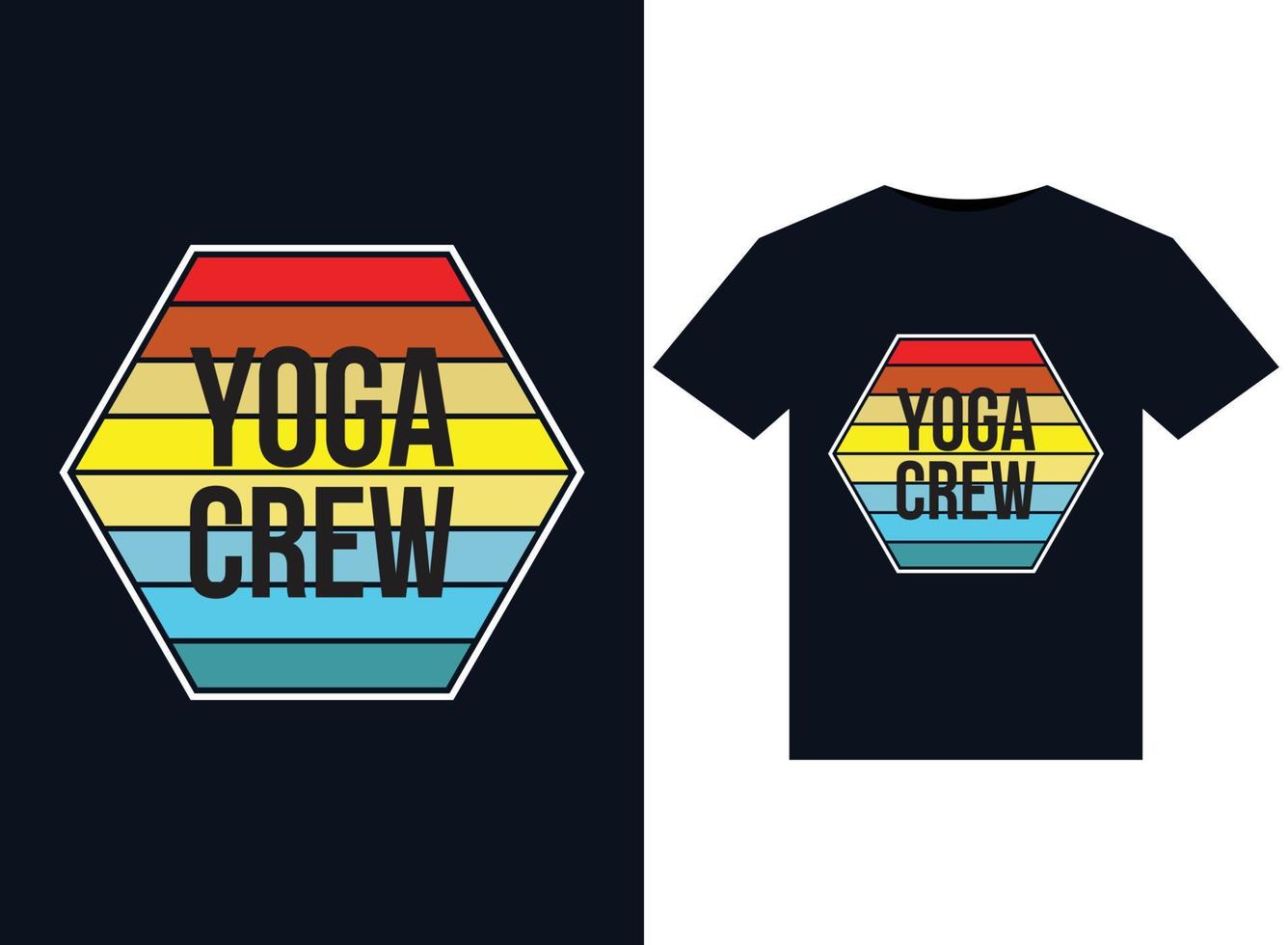 yoga bemanning illustraties voor drukklare t-shirts ontwerp vector