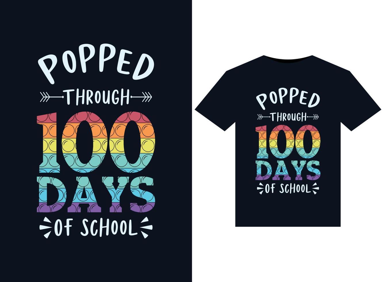 knalde door 100 dagen van school- illustraties voor drukklare t-shirts ontwerp vector