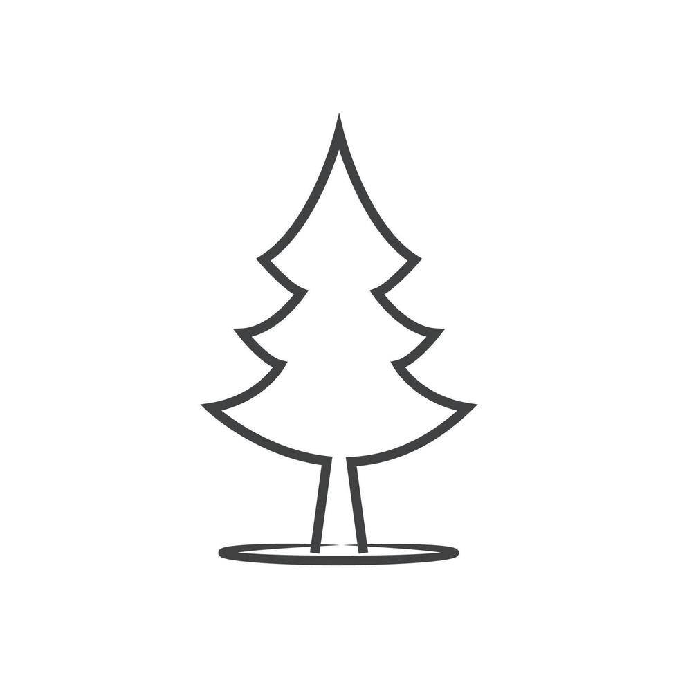pijnboom boom illustratie vector vlak ontwerp sjabloon