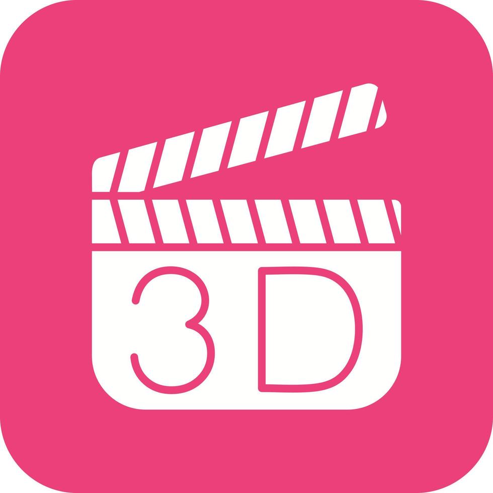 3d film glyph ronde hoek achtergrond icoon vector