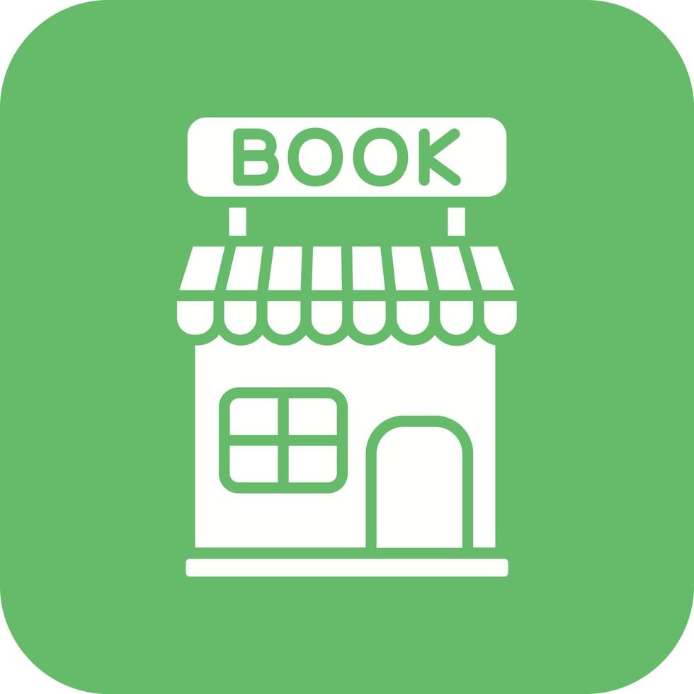 boek winkel glyph ronde hoek achtergrond icoon vector