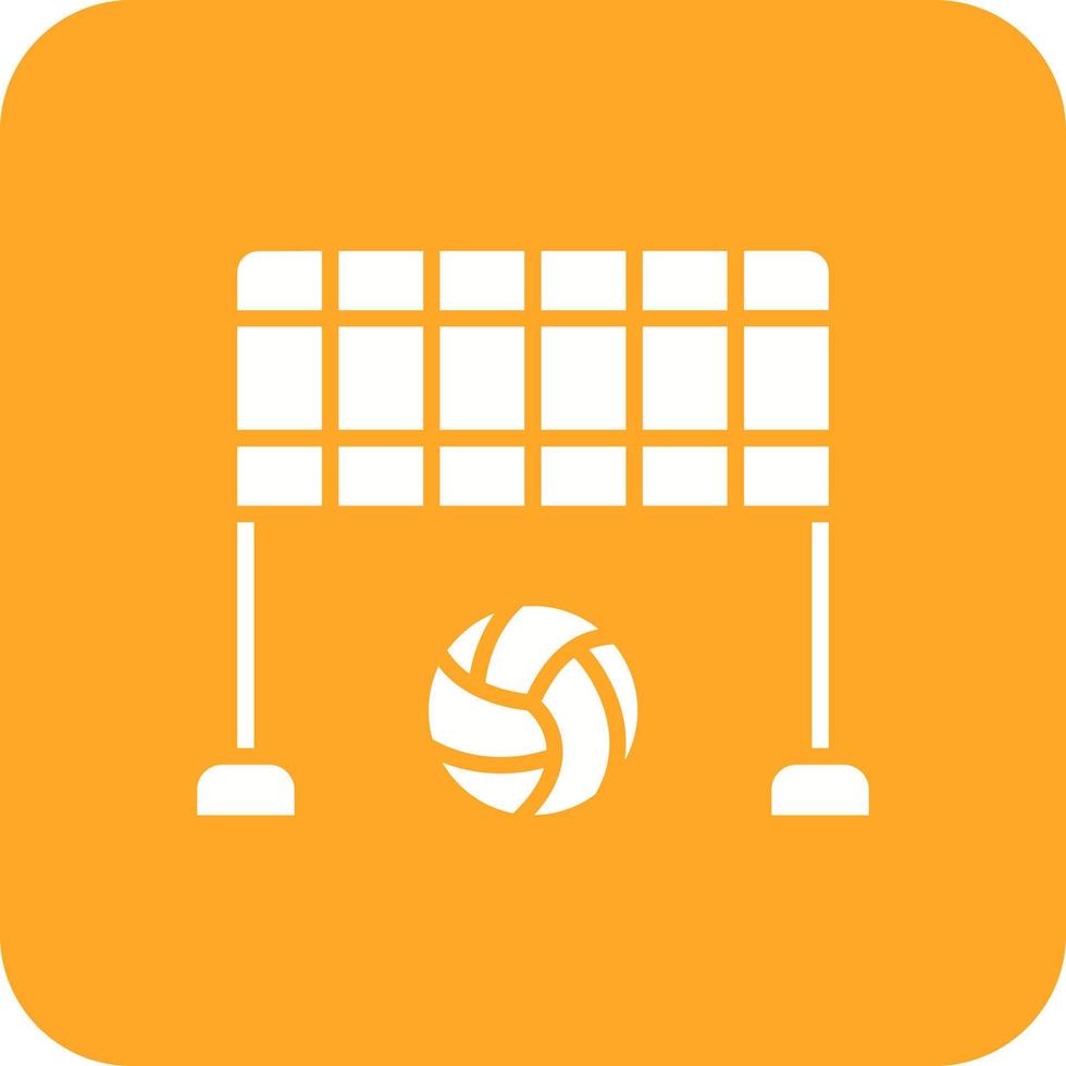 strand volleybal glyph ronde hoek achtergrond icoon vector