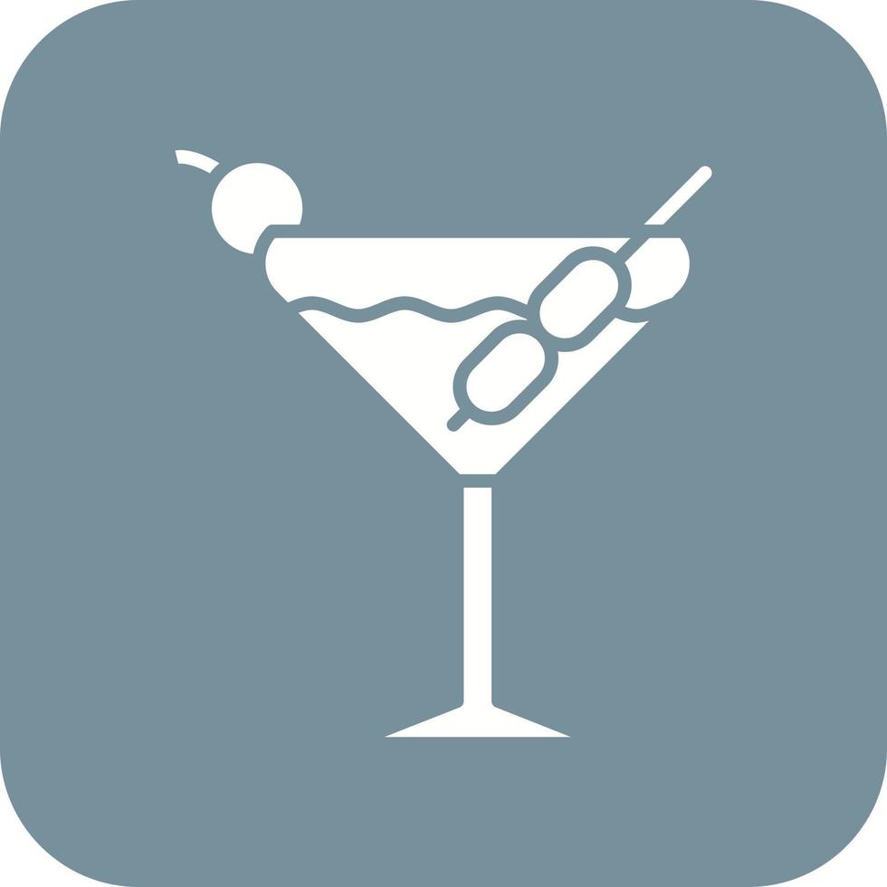martini glyph ronde hoek achtergrond icoon vector