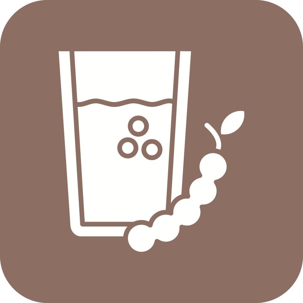 horchata glyph ronde hoek achtergrond icoon vector