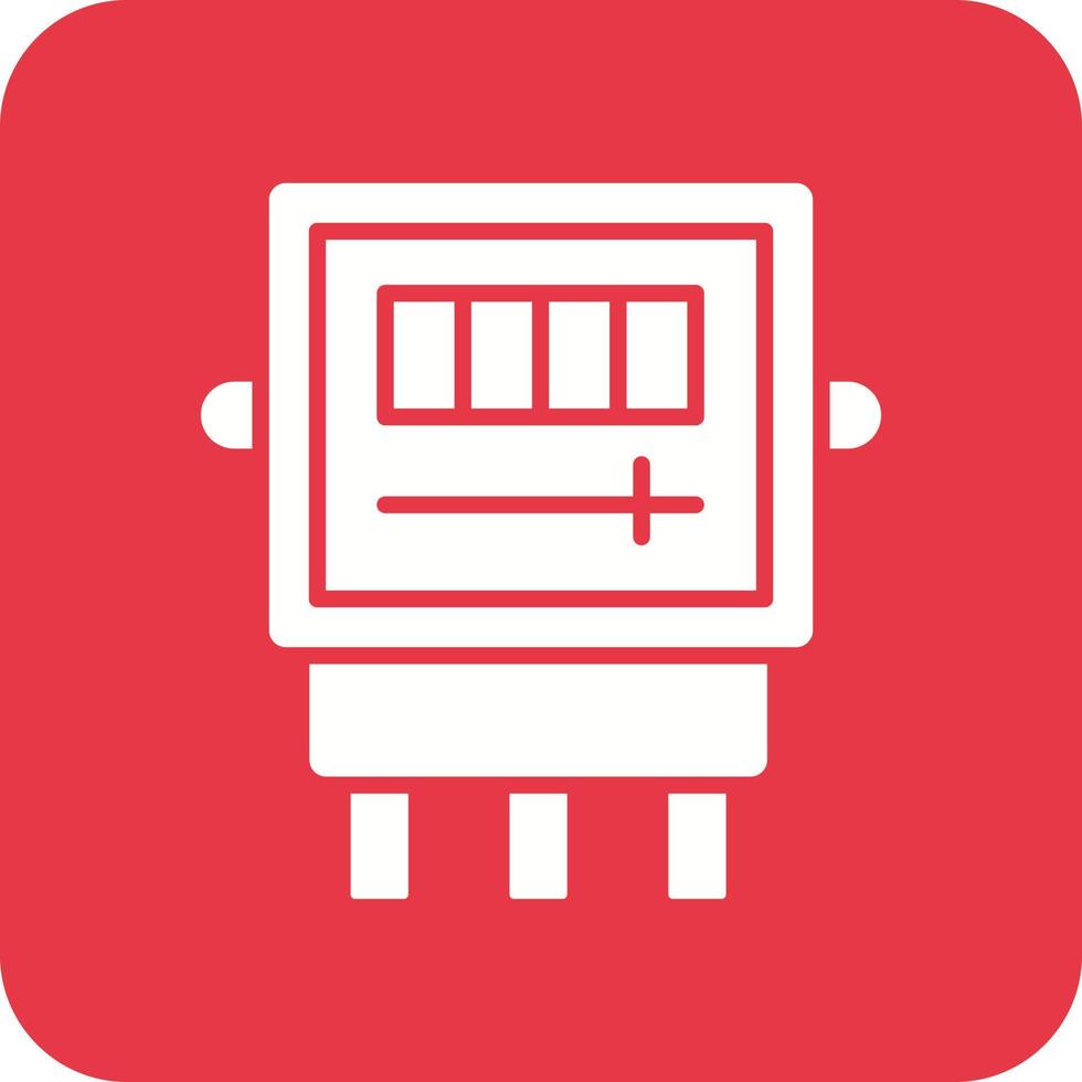 elektrisch meter glyph ronde hoek achtergrond icoon vector