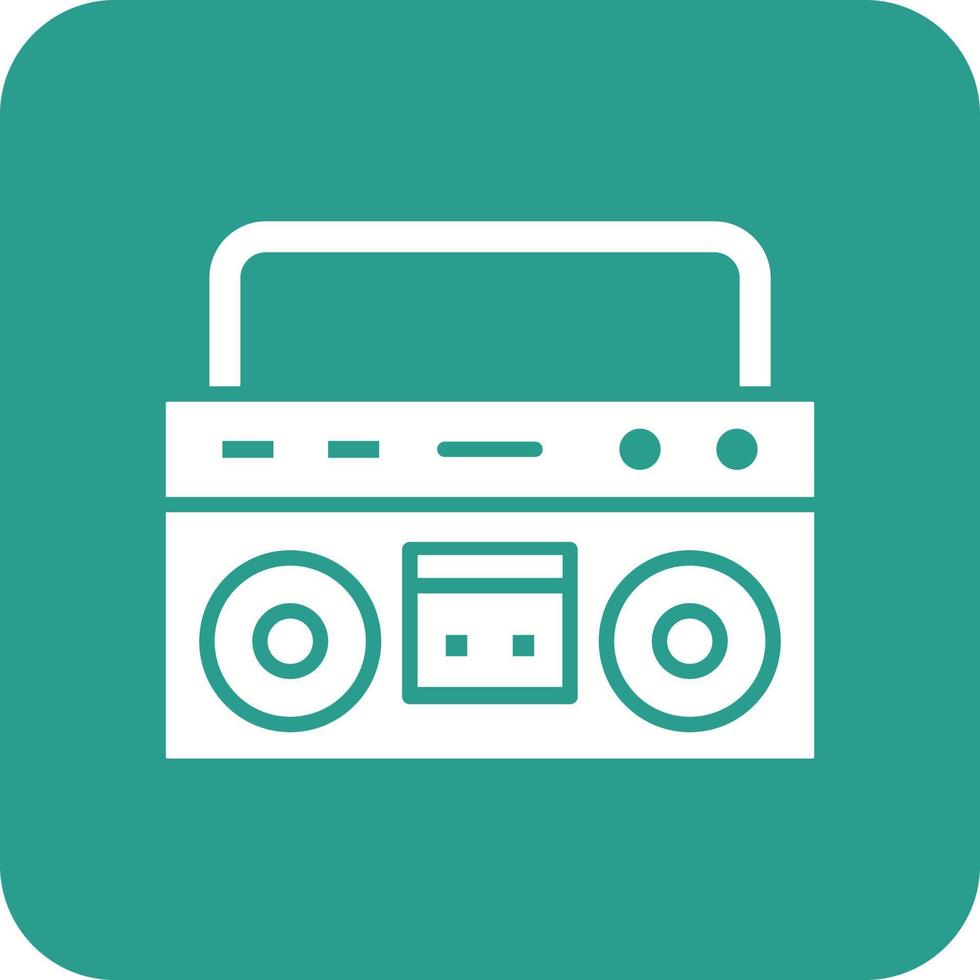 boombox glyph ronde hoek achtergrond icoon vector