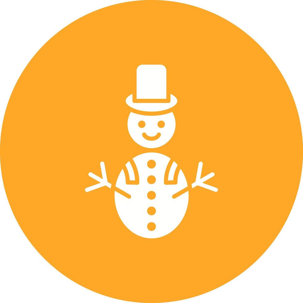 sneeuwman glyph cirkel icoon vector