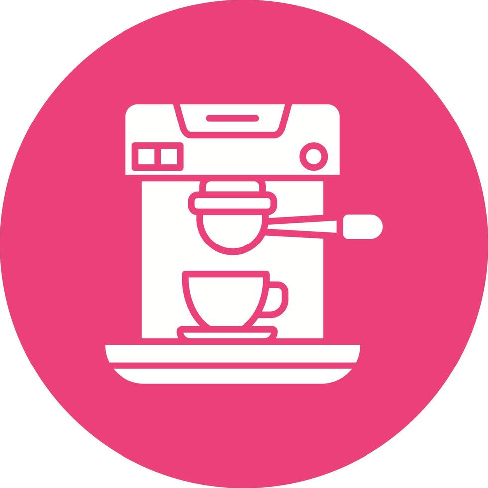 koffie machine glyph cirkel icoon vector