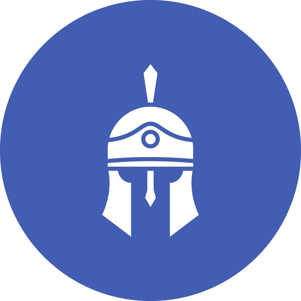 Romeins helm glyph cirkel icoon vector