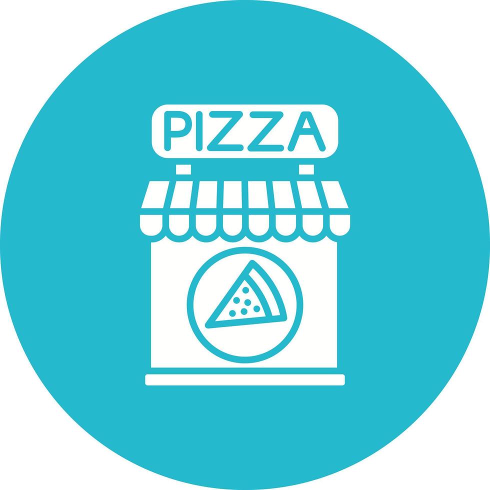 pizza winkel glyph cirkel icoon vector