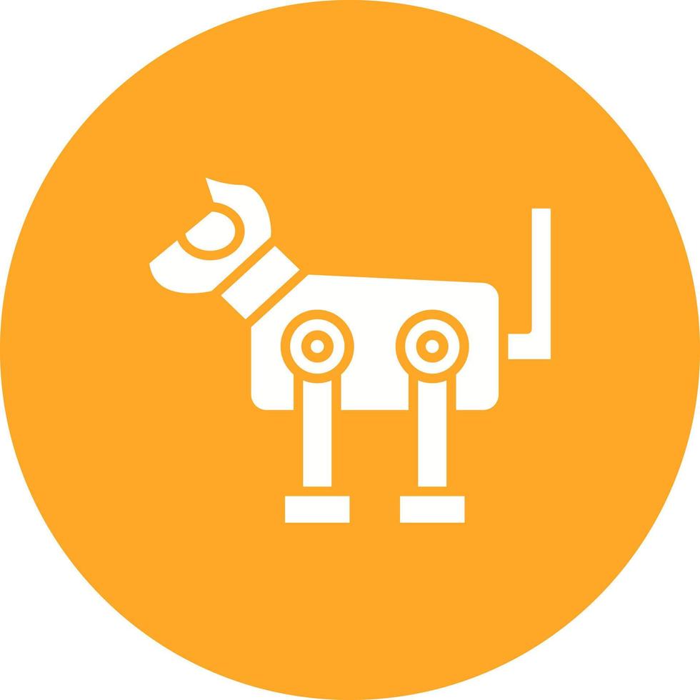 robot hond glyph cirkel icoon vector