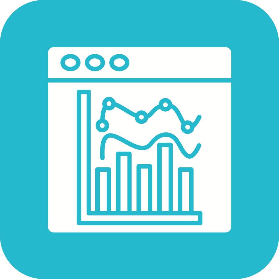 statistisch diagram glyph ronde hoek achtergrond icoon vector