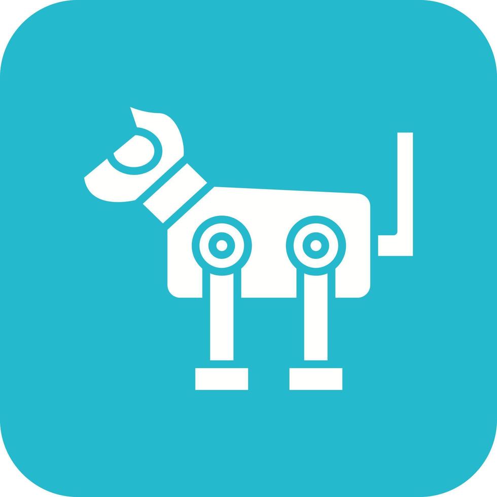 robot hond glyph ronde hoek achtergrond icoon vector