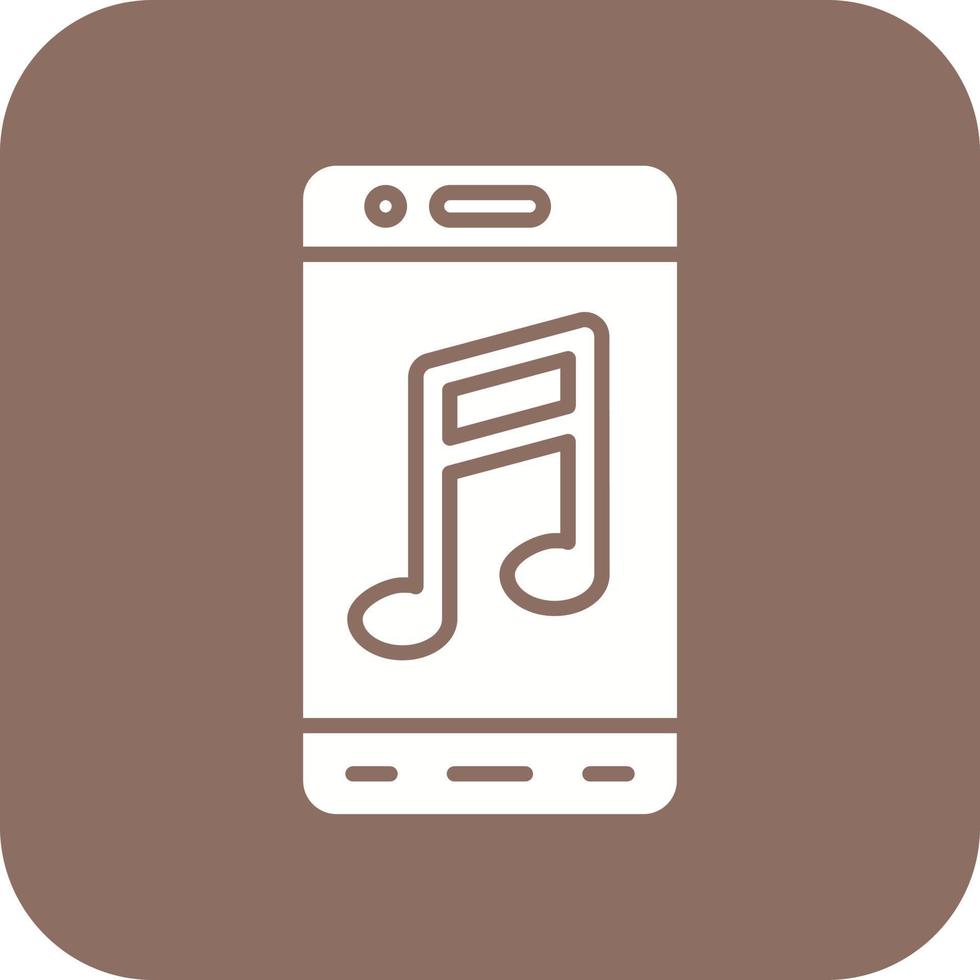 mobiel muziek- app glyph ronde hoek achtergrond icoon vector