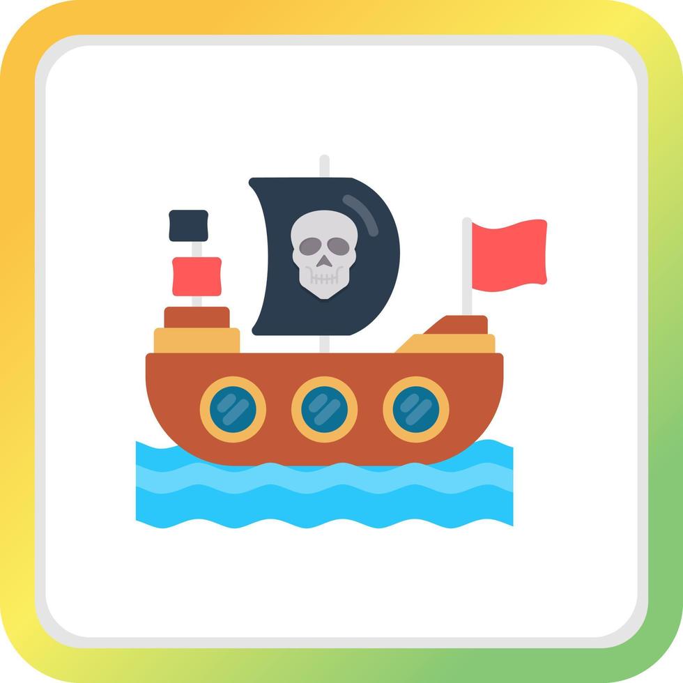 piraten schip creatief icoon ontwerp vector