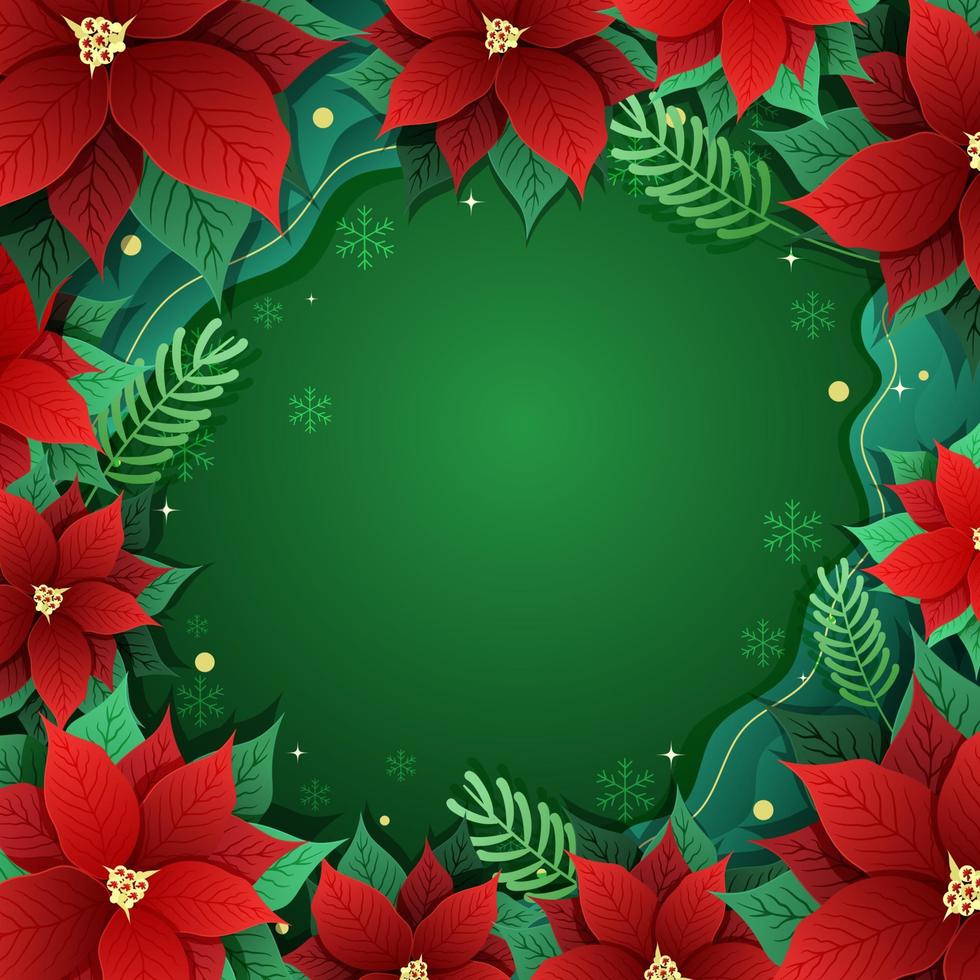 kerststerren met rood en groen achtergrond vector