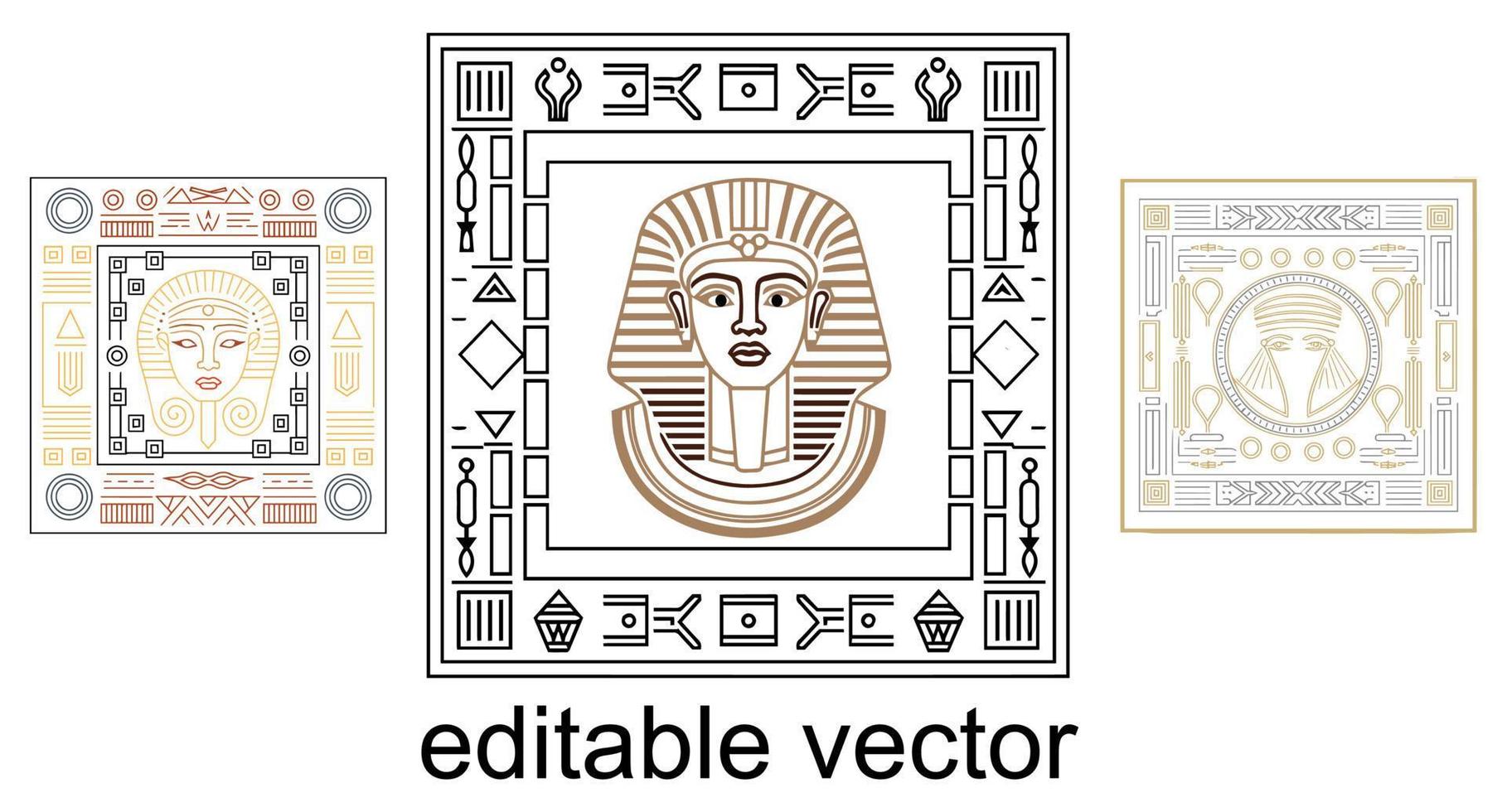 oude Egyptische ornament traditioneel ontwerp bewerkbare vector
