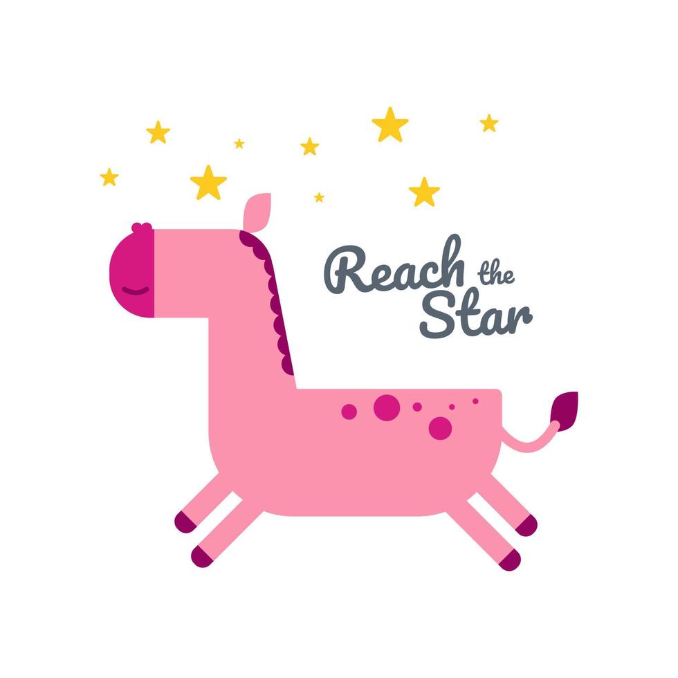 schattig paard in kinderachtig stijl. vector illustratie