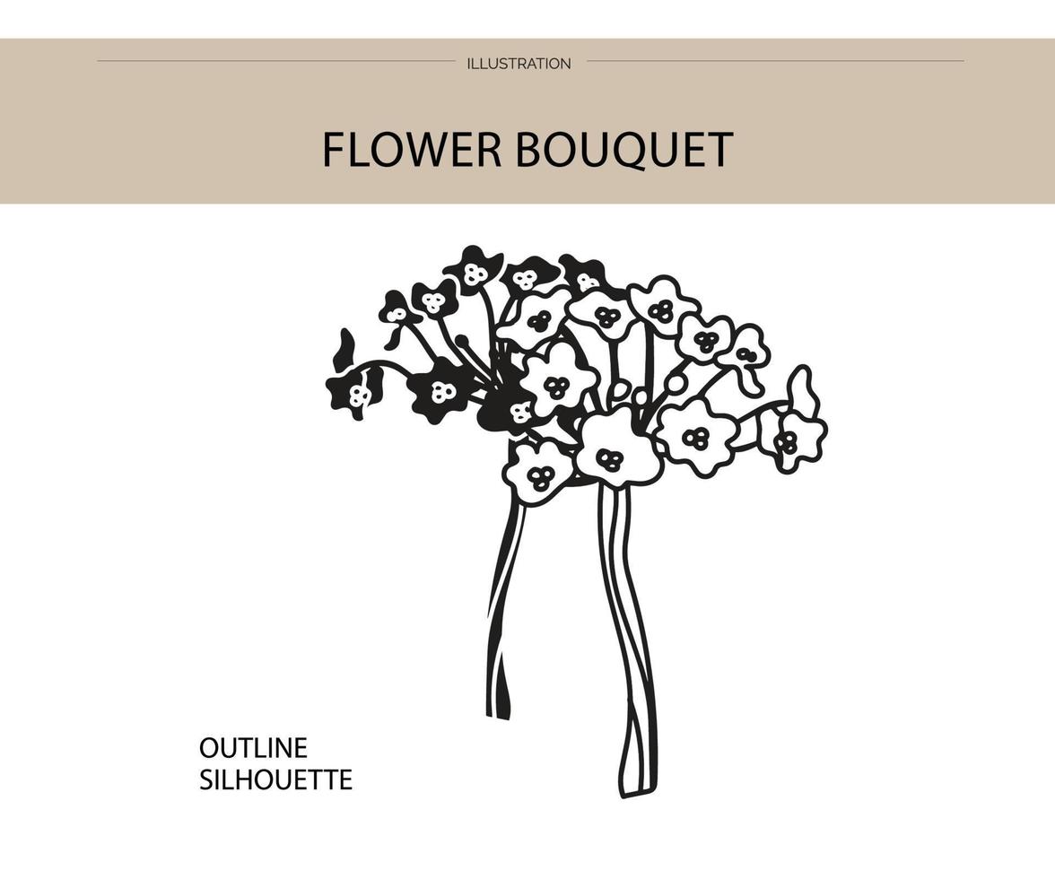 bloem boeket silhouet vector