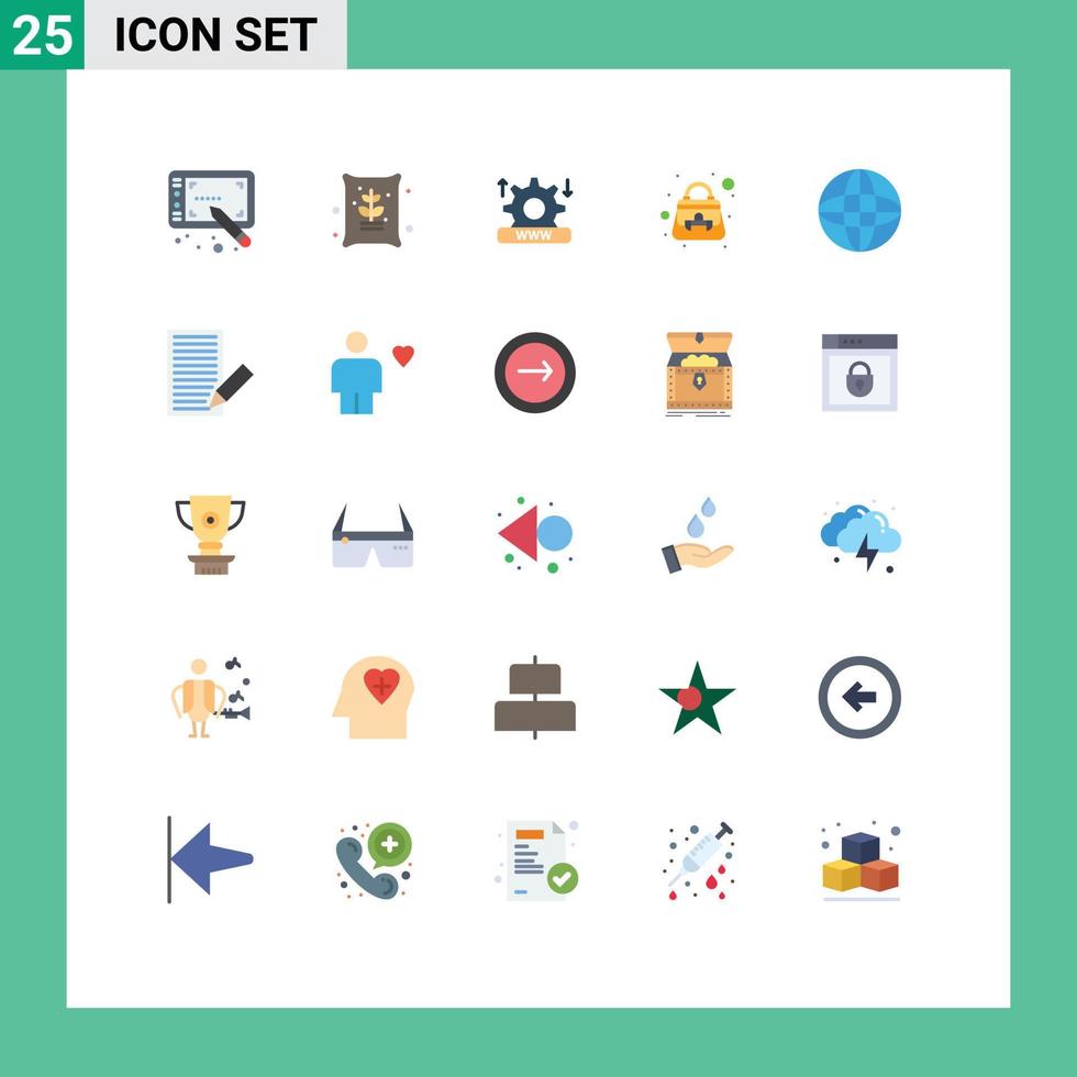 reeks van 25 modern ui pictogrammen symbolen tekens voor wereld pijl veiligheid schouder zak Dames handtas bewerkbare vector ontwerp elementen