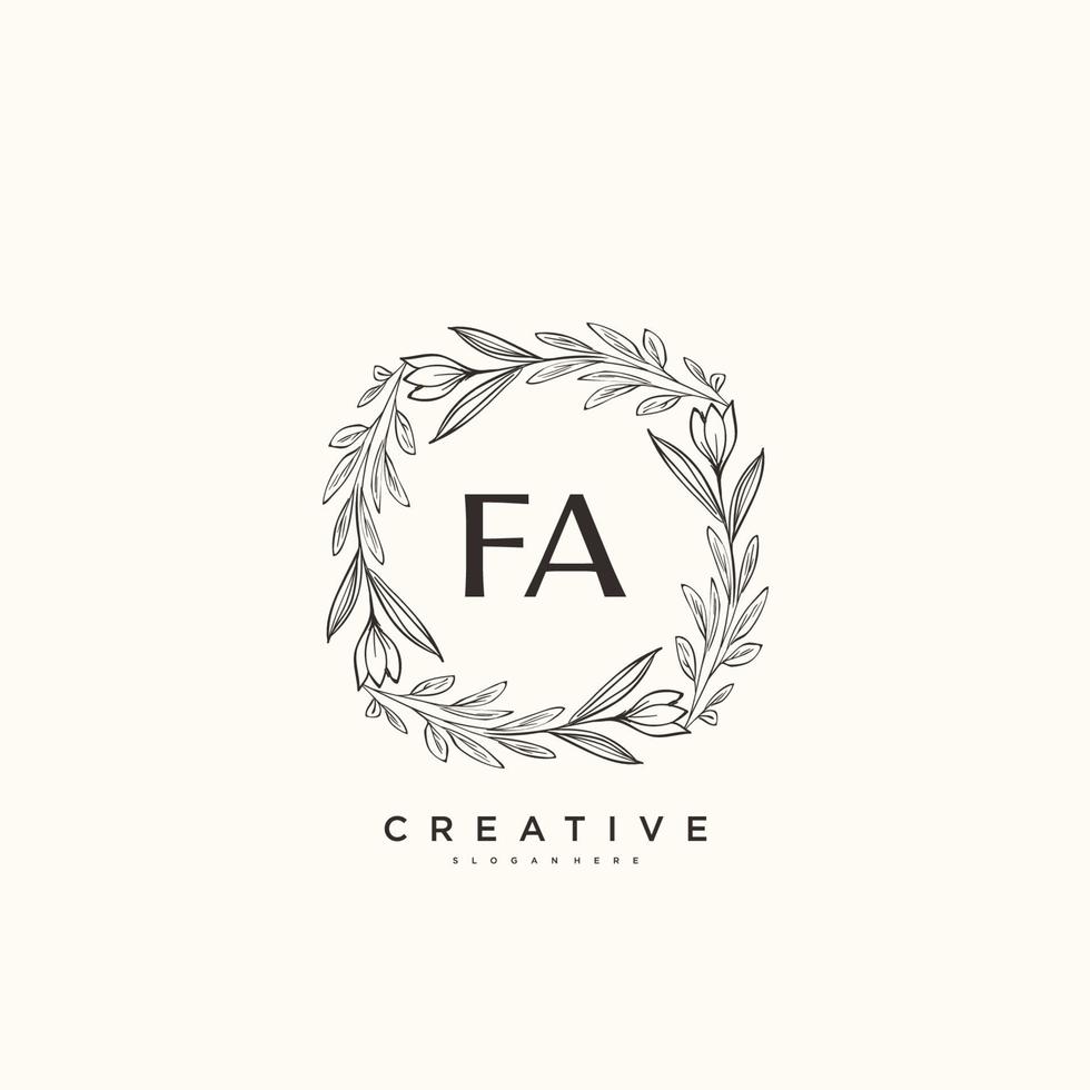 fa schoonheid vector eerste logo kunst, handschrift logo van eerste handtekening, bruiloft, mode, juwelen, boetiek, bloemen en botanisch met creatief sjabloon voor ieder bedrijf of bedrijf.
