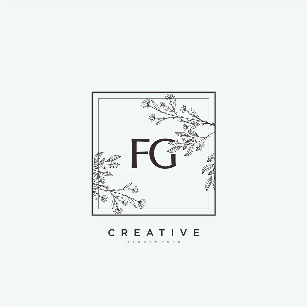 fg schoonheid vector eerste logo kunst, handschrift logo van eerste handtekening, bruiloft, mode, juwelen, boetiek, bloemen en botanisch met creatief sjabloon voor ieder bedrijf of bedrijf.