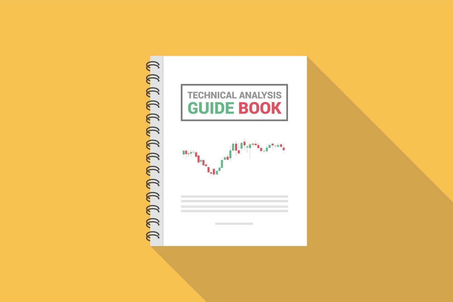 technisch analyse voor voorraad markt gids met lang schaduw vlak stijl met modern vlak stijl vector