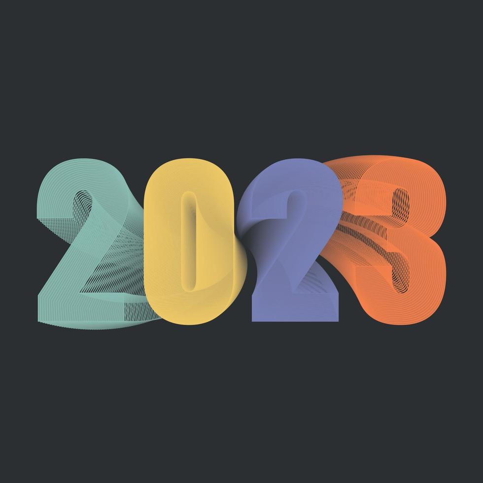 gelukkig nieuw jaar 2023 tekst ontwerp vector