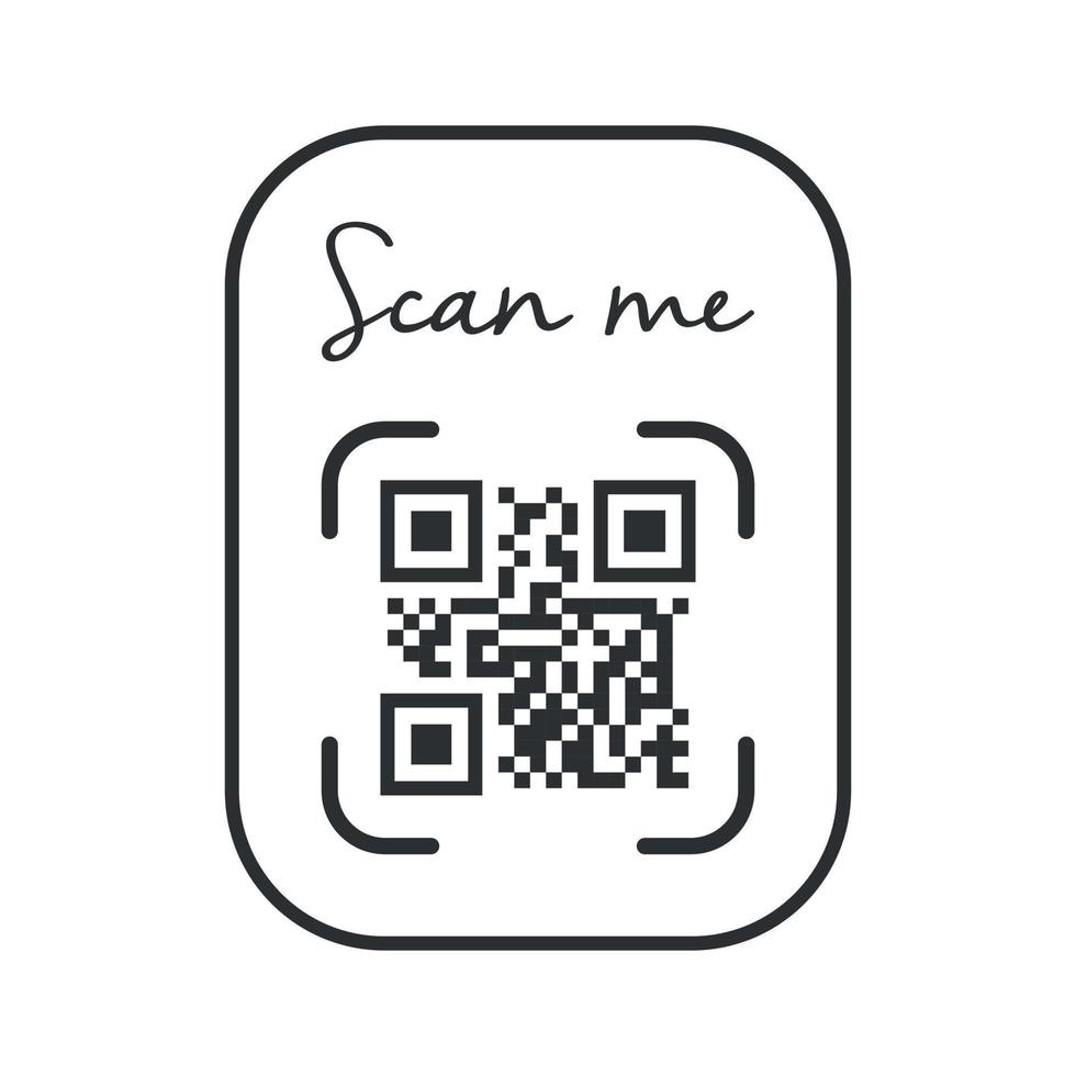 qr code voor smartphone. opschrift scannen me met smartphone icoon. qr code voor betaling. vector. vector