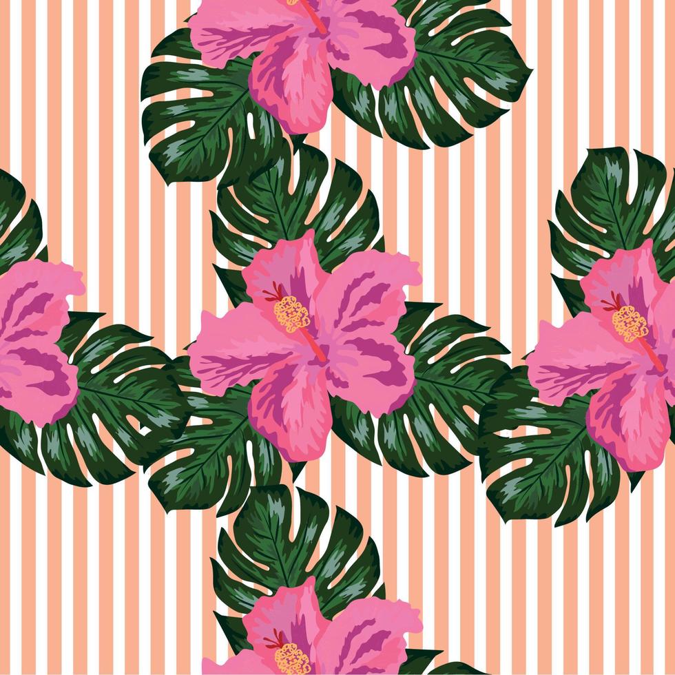 bloemen exotisch tropisch naadloos patroon keerkring hawaiiaans behang. botanisch afdrukken. modern bloemen achtergrond vector