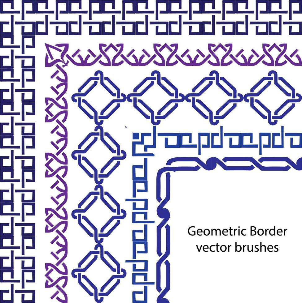 grens vector patroon borstel reeks in naadloos keltisch en meetkundig elementen