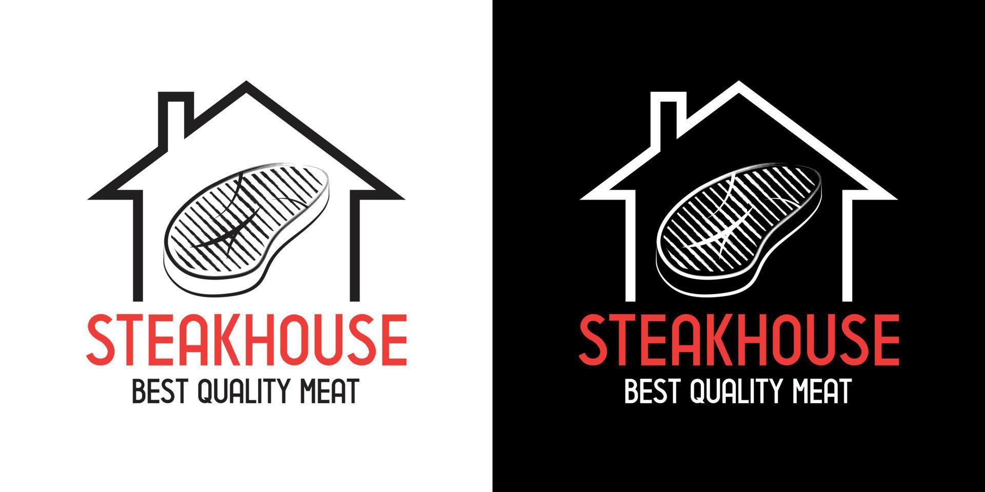 Steak-restaurant barbecue rooster teken vector