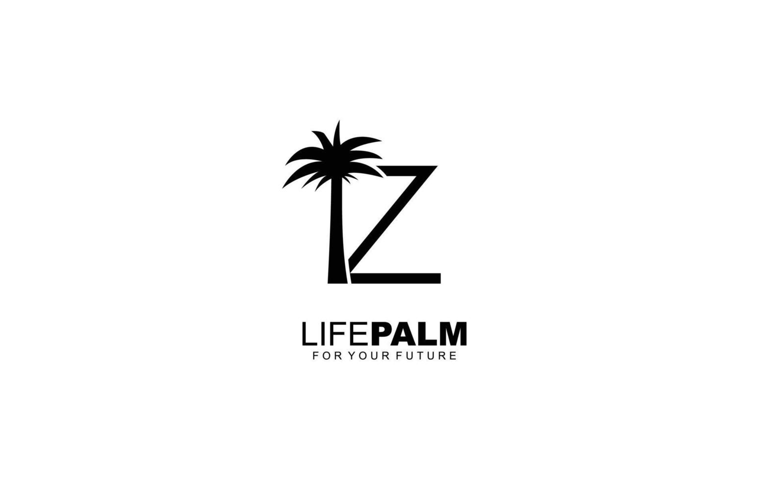 z logo palm voor identiteit. boom sjabloon vector illustratie voor uw merk.