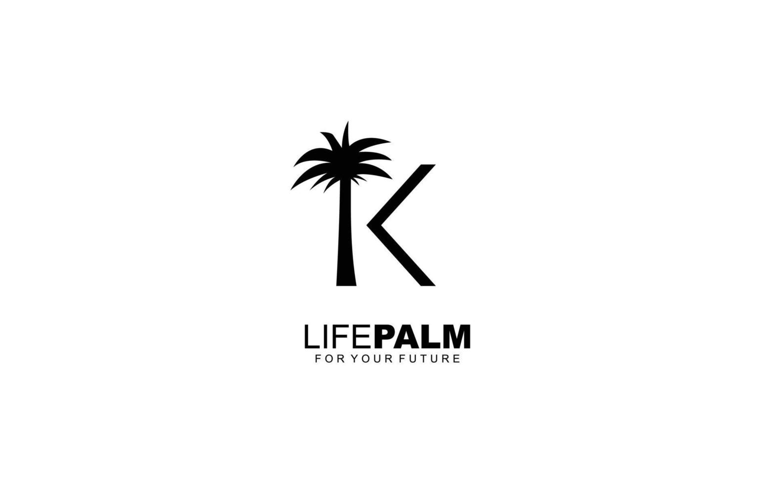 k logo palm voor identiteit. boom sjabloon vector illustratie voor uw merk.