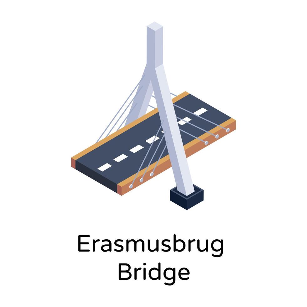 isometrische bewerkbare icoon van brug vector