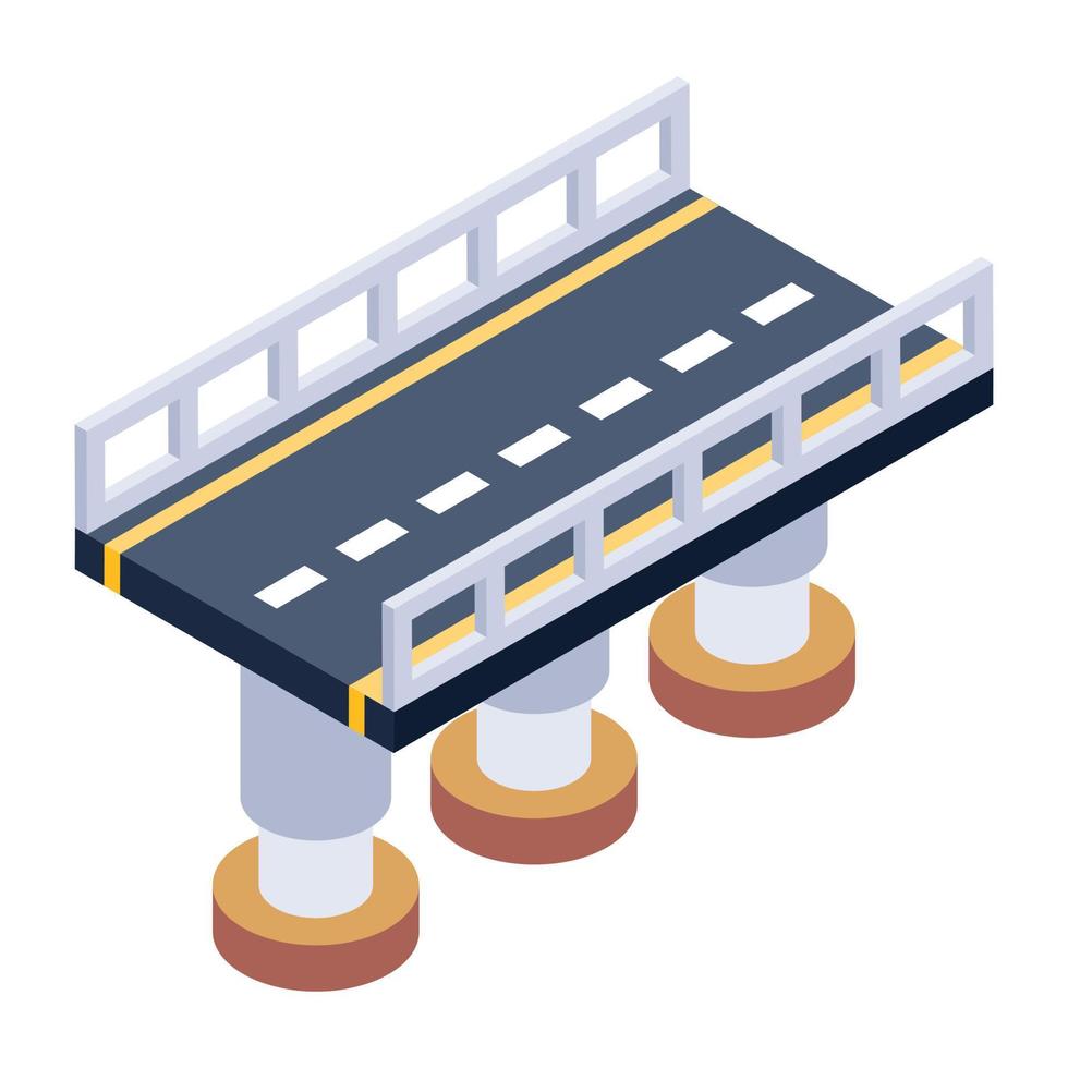 isometrische bewerkbare icoon van brug vector