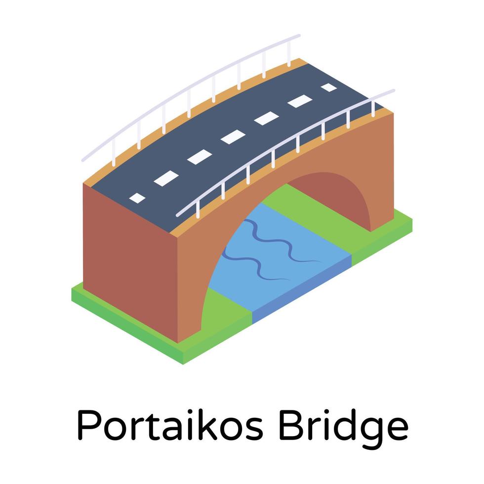 isometrische bewerkbare icoon van brug vector