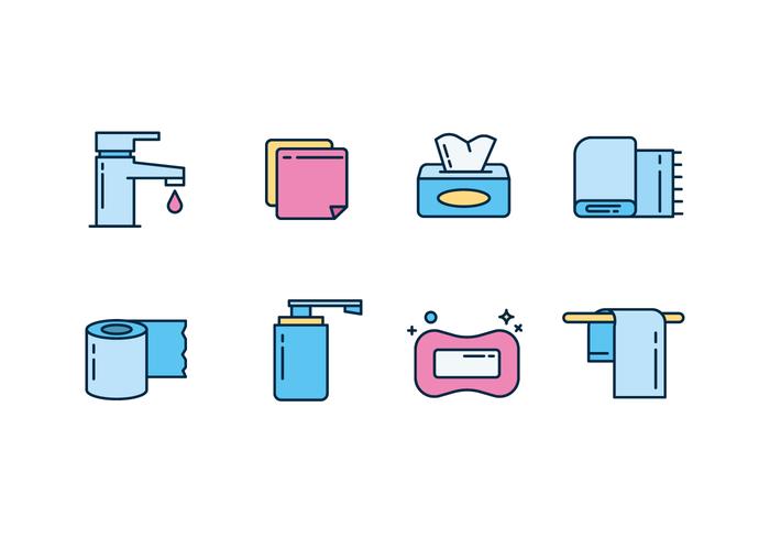 Hygiëne, en Reiniging Pictogram Vector Set