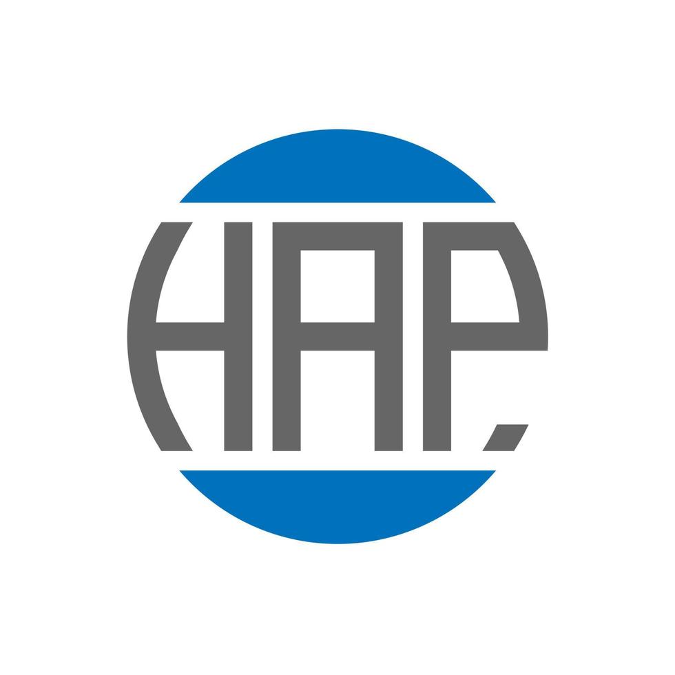 hap brief logo ontwerp Aan wit achtergrond. hap creatief initialen cirkel logo concept. hap brief ontwerp. vector